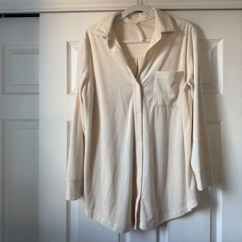Soma Cream Button-Up Pajama Top